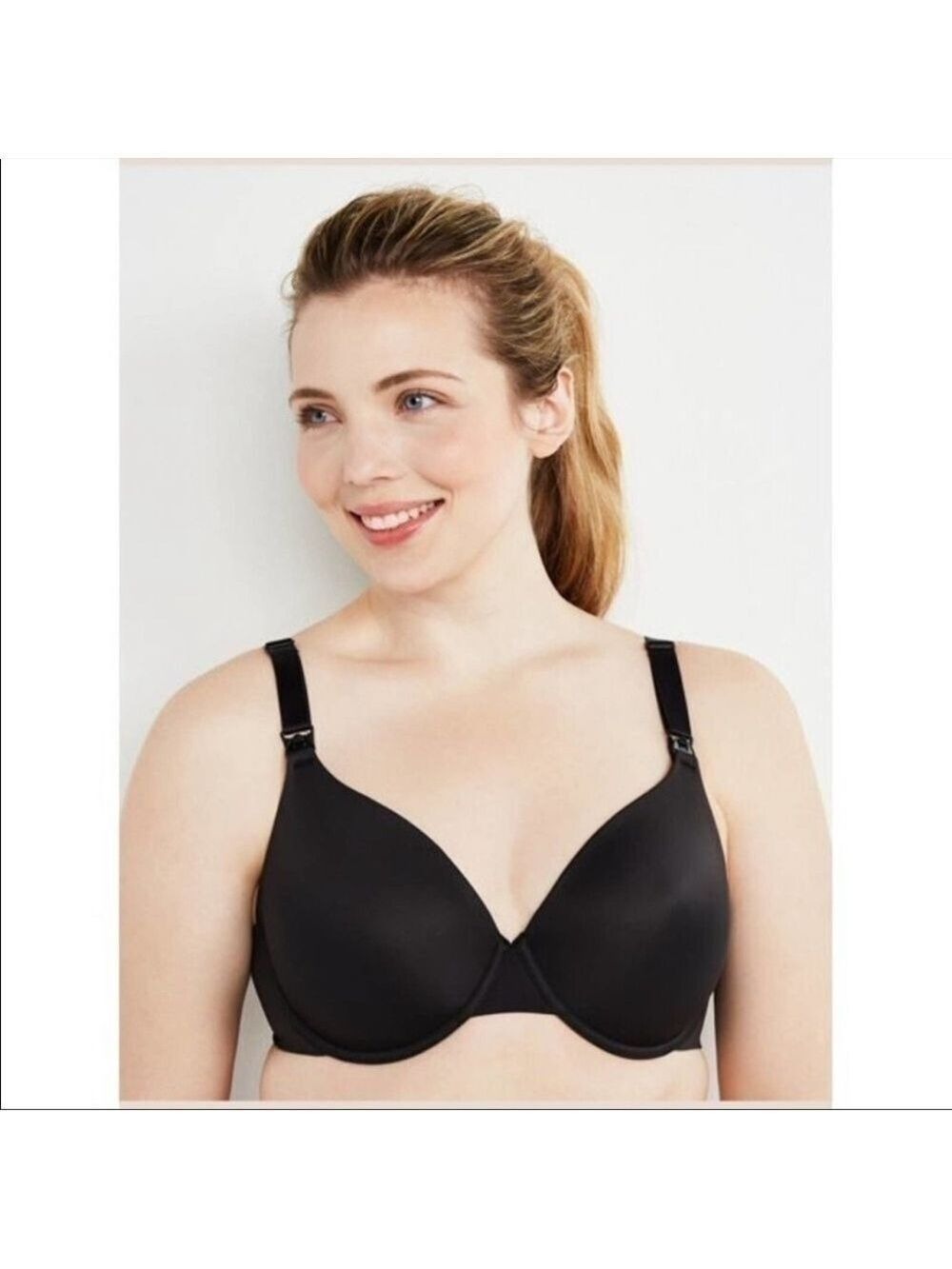 Motherhood Nursing Black Full Coverage Back Smoothing  Clip Down Bra